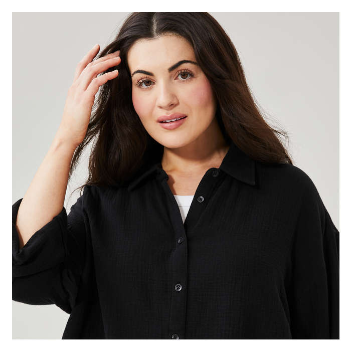 Women+ Oversized Cotton Gauze Shirt